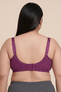 Zivame La Flamme True Curv Double Layered Non Wired Full Coverage Super Support Bra - Dark Purple — thumbnail 3